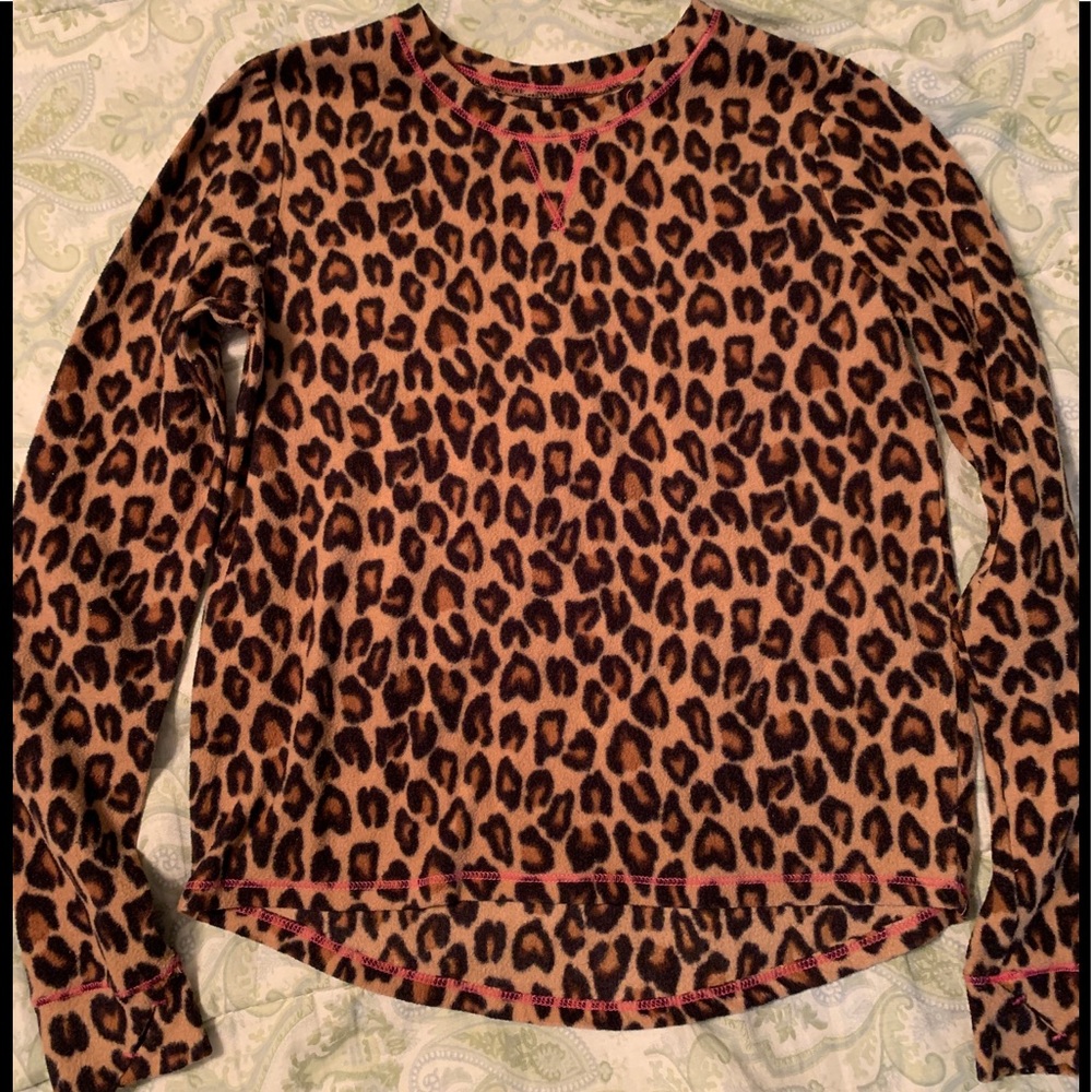 Cute Leopard Pattern Thermal Top by ClimateRight. Girls Size L.